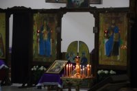 29 августа 2018 года, в вечернее время, как это и принято в монастырях, на Афоне и в Гефсимании, в Благовещенском греческом храме состоялось Всенощное Бдение с Чином Погребения Божией Матери.